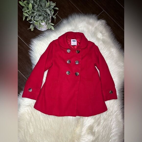 Old Navy red Double-Breasted Peacoat for Toddler sz 5T - Picture 2 of 6